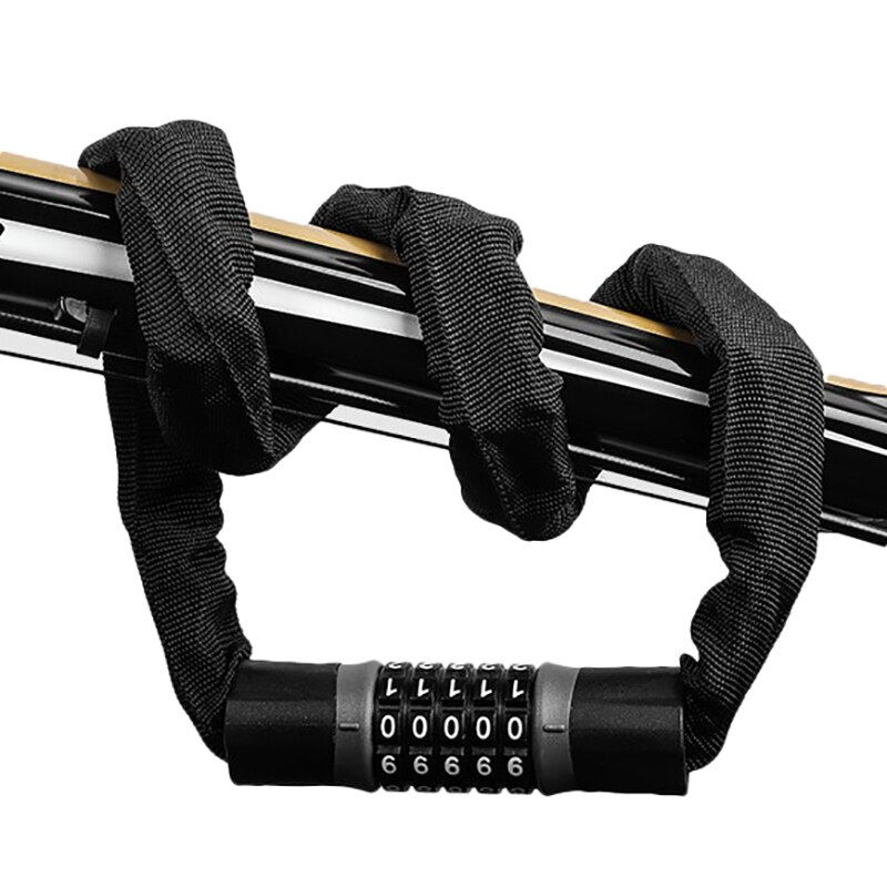 Bike Lock Bicycle Chain Lock 5-Digit Resettable Combination 100,000 Codes Security Anti-Theft 90cm for Bike Motorcycle