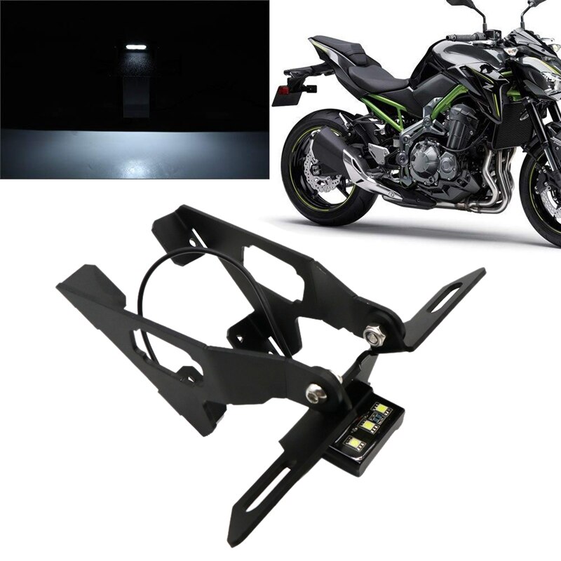 Eliminador de guardabarros de motocicleta soporte para matrícula LED Compatible con Kawasaki Z900: Default Title