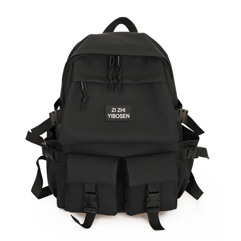 Rucksack Wasserdicht Nylon Frauen Männer Laptop Rucksack College Student Rucksack Große Kapazität Reise Rucksack Mochila: Black / 36X14X46CM