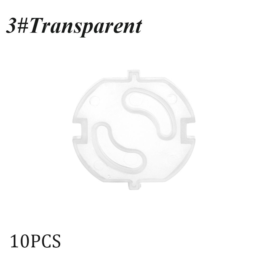 10pcs presa di corrente spina protettore coperchio 2 fori tondo Standard europeo protezione elettrica presa per bambini blocco di sicurezza in plastica: transparent-3