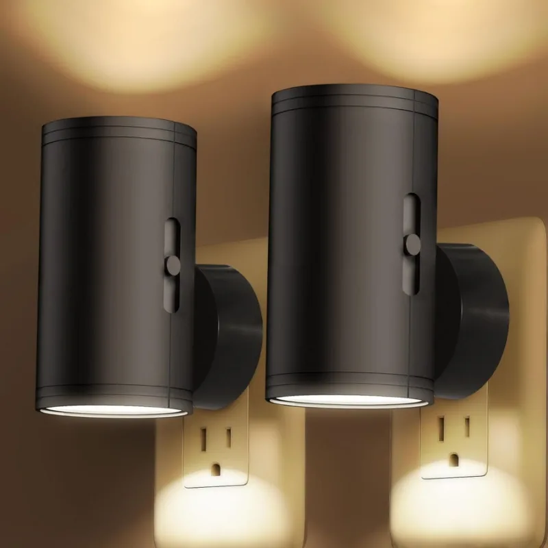 Luz LED nocturna cilíndrica enchufable lámpara de pared moderna Sensor brillo ajustable luces nocturnas regulables para pasillo dormitorio