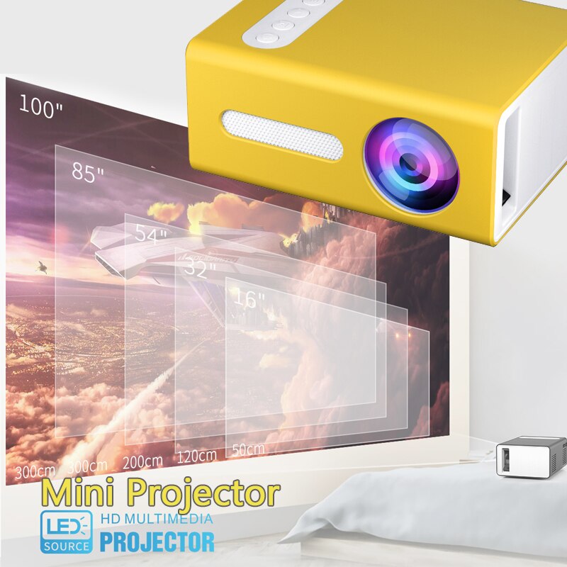 4 M Projection distance T300 Home Theater Projectors LCD 1920*1080 Max Home Cinema Projector 12V-2A Conference System Projector