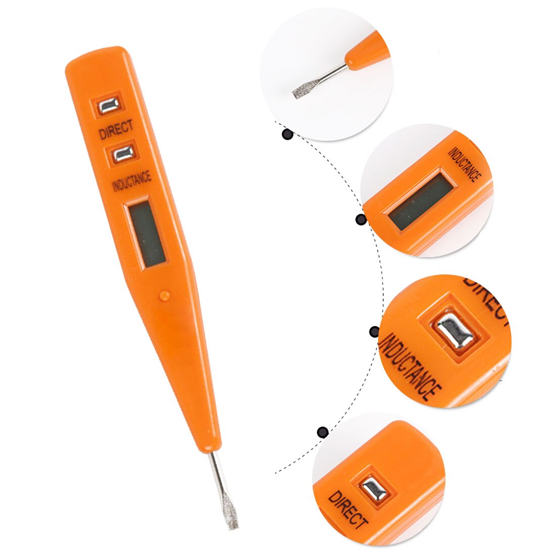 Elektrisk indikator spänningsdetektor sensor tester penna ac  dc 12-220v lcd display multifunktion spänningstest penna slumpmässig färg