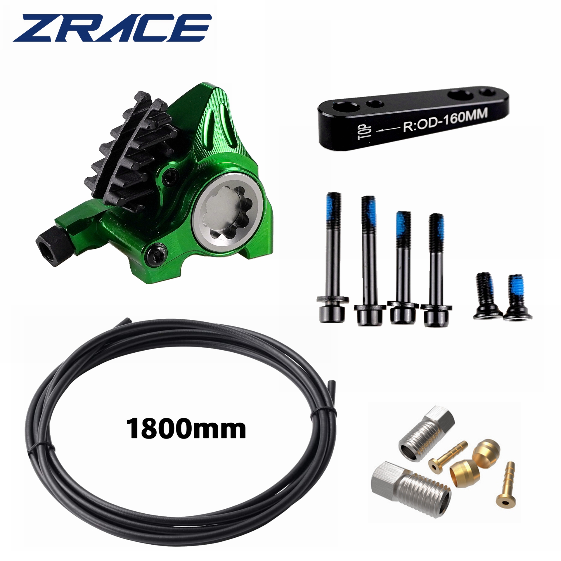 Pinza de montaje plano ZRACE XG, freno hidráulico de carretera, pastillas ICE-TECH, carrera BMX, peso ligero CNC completo: Negro