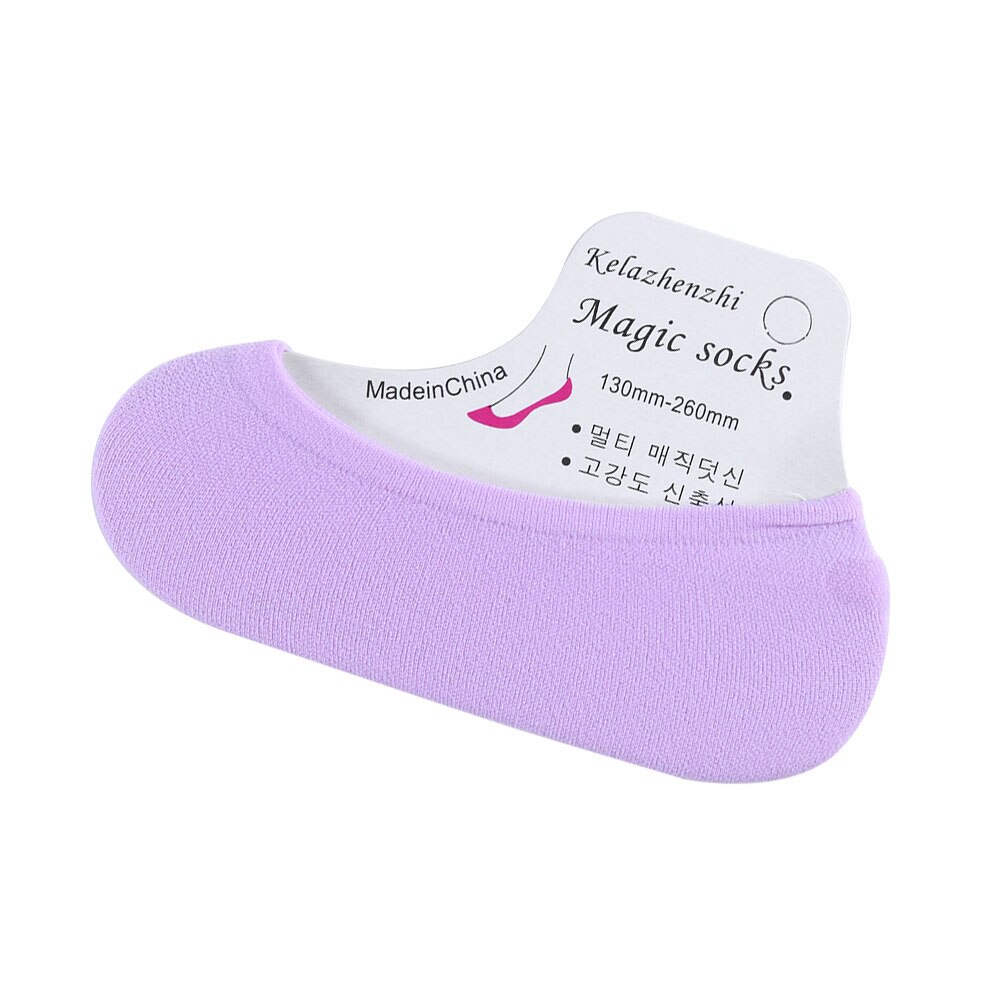 Onzichtbare katoenen sokken voor dames, antislip, loafer voering, enkel, laag, vrouwelijk, onzichtbaar, kleur, voor meisjes, kousen: Paars 