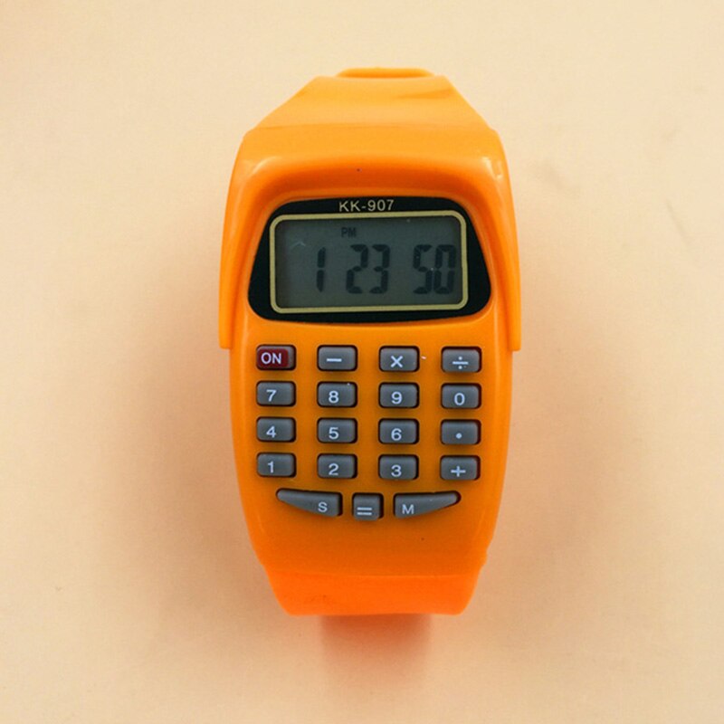 TIke Toker, kinderen Silicon Horloge Jongen Meisje Student Sport Tijd Klok Elektronische Digitale Horloge Relogio Feminino: orange