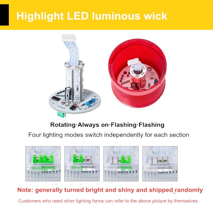 Tour de signalisation à Led, diamètre 70mm, 24V, lumière rouge, jaune, verte, multi-couches, piles, voyants d'alarme, lampe d'avertissement pour Machine industrielle
