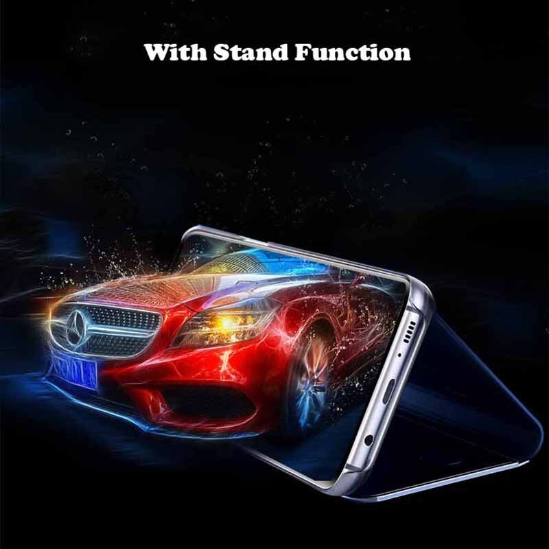 Voor huawei  y9a hoesje 6.63 inch luxe spiegel slimme leren flipcover voor huawei  y9a y9 a hoesje standaard beschermende shell fundas