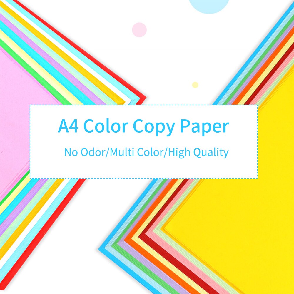 100 Sheets A4 Color Copy Paper 210x297mm/8.3x11.7in Printer Paper 70GSM for Copy Printing Writing Crafts and Paper Folding