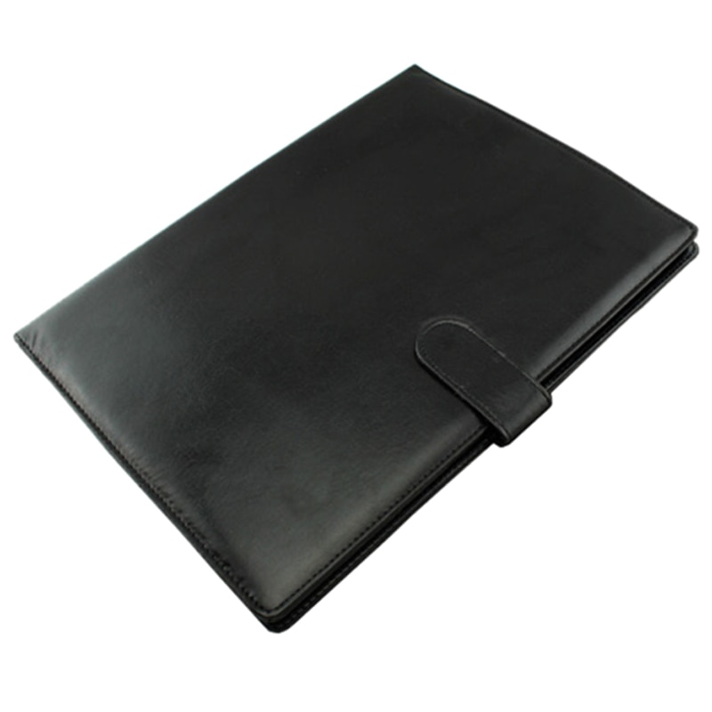 A4 Zipped Conference Folder Business Faux Leather Document Organiser Portfolio Black