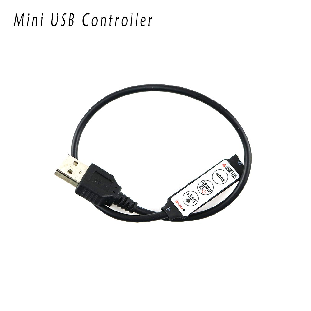 Usb rgb led controller  dc5v dimmer rf trådlös mini fjärrkontroll för rgb 3528 5050 smd led strip tape belysning 5-24v 1 st