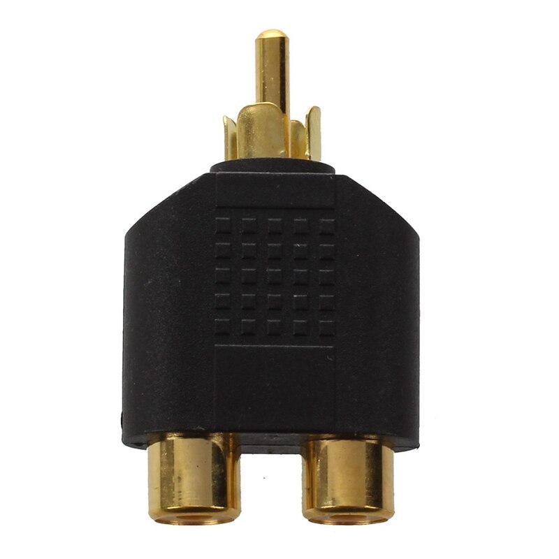 Gold plated splitter RCA plug to 2 x RCA sockets