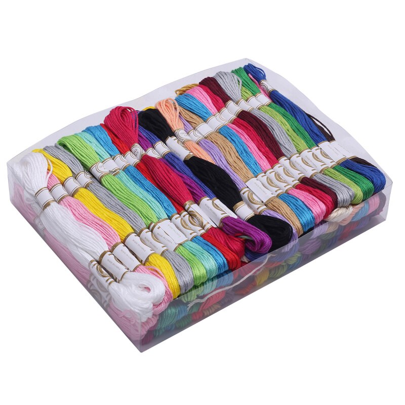 100pcs Multi-Color DIY Cross Stitch Cotton Blended Embroidery Thread Floss Home Sewing Crafts