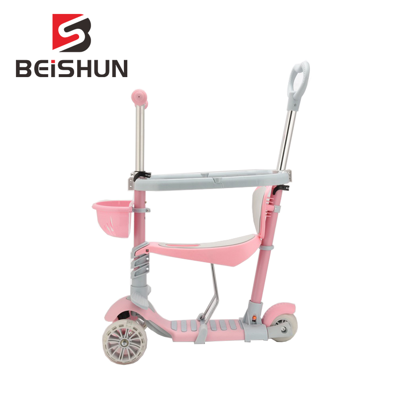 Trottinette 5 en 1 Flash, Trolley de Skateboard pour enfants: Pink (fence)