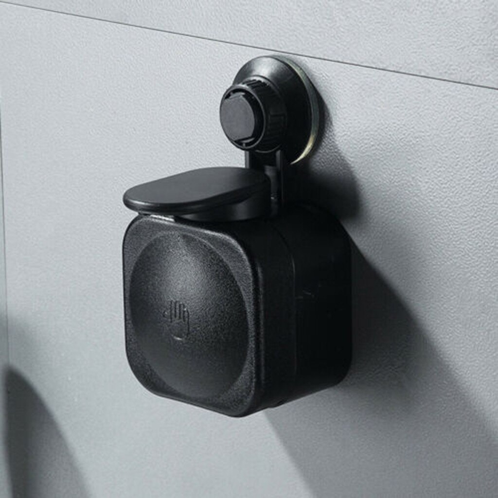Distributeur de savon mural ventouse étanche ABS boîte à savon étanche pour salle de bain cuisine manuel porte-savon en plastique #: Black 