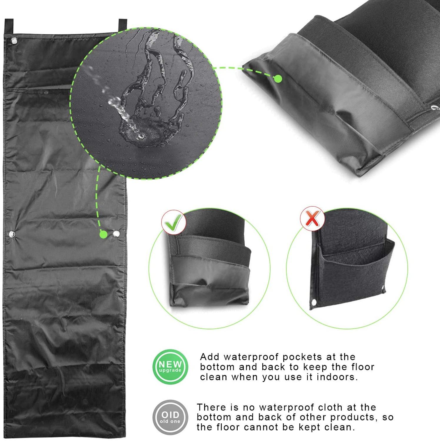Bolsa colgante Vertical para cultivo de jardín, maceta de flores, impermeable, montaje en pared, bolsa colgante para maceta, uso interior y exterior