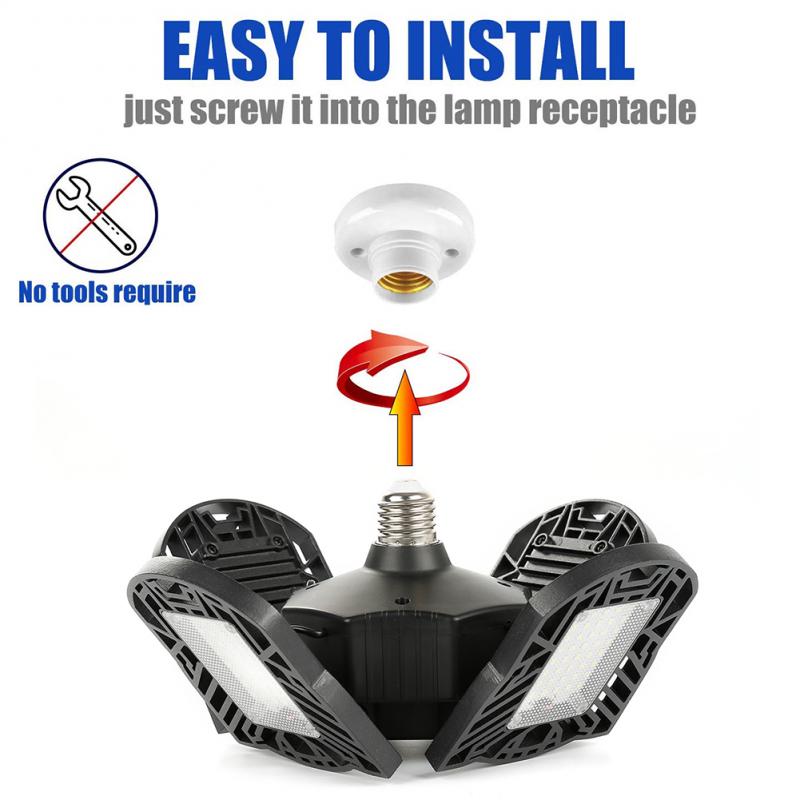 120W 192 LED Garage Light Waterproof Deformable Ceiling Light Indoor For Garage Workshop Adjustable Angle