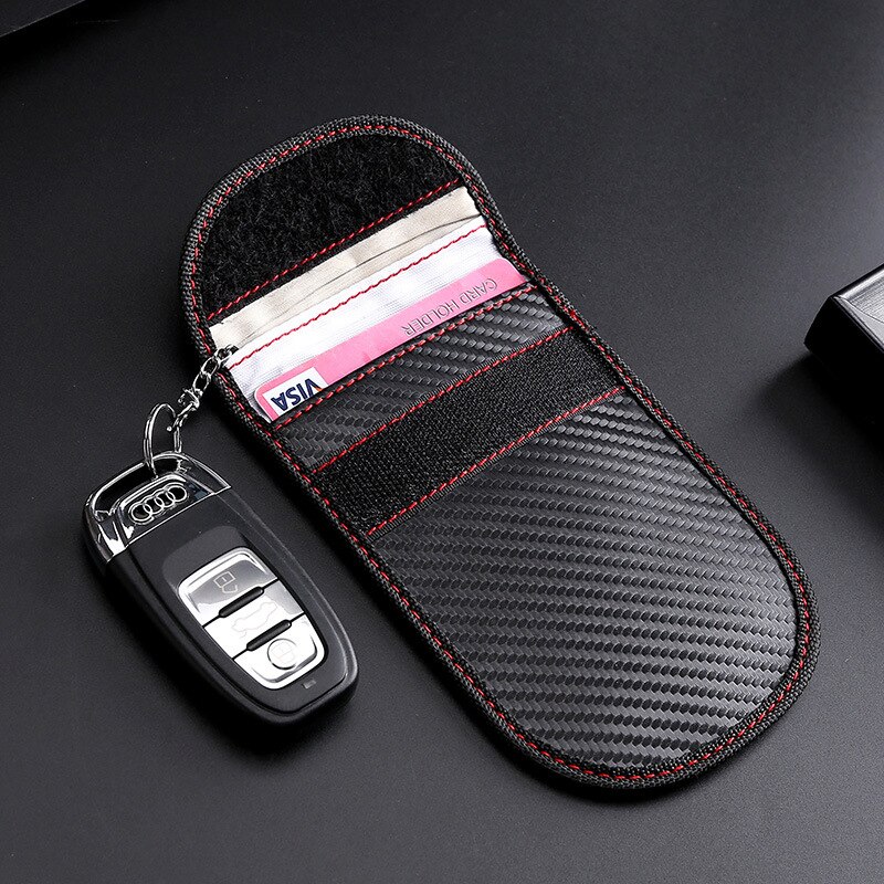 Anti Theft Keyless Entry Car Key Case Cover RFID Signal Radiation Blocking Bank Credit Card Holder Key Wallet Small Bag