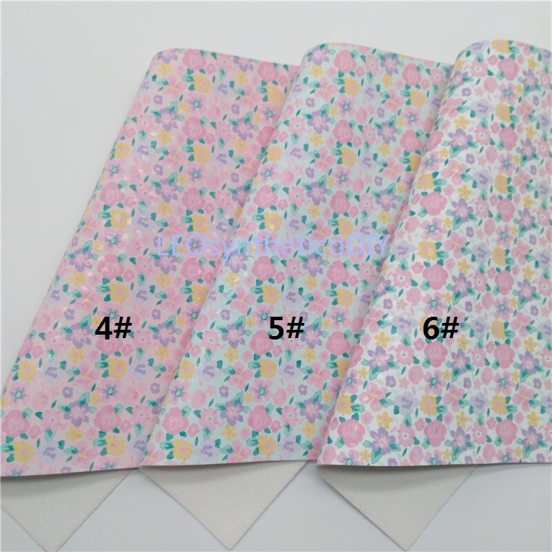1PC 21X29CM Bloemen Faux Leer Stof, Synthetisch Leer Stof Lakens, PU Leer Voor Maken Bows LEOsyntheticoDIY T248