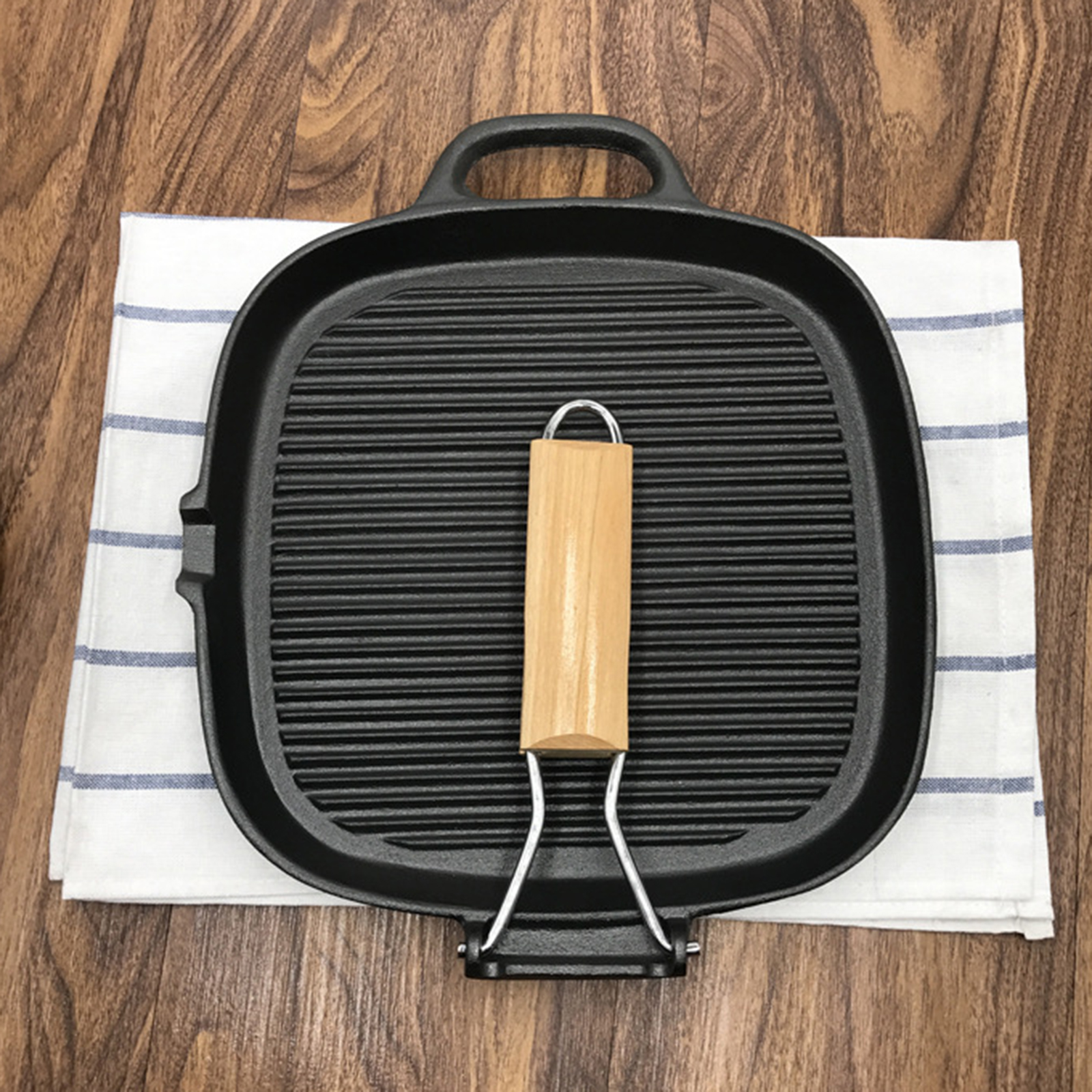 Grill Pfanne Faltbare Griff 25cm Antihaft-pfanne BBQ Bratpfanne Kochen Pfanne