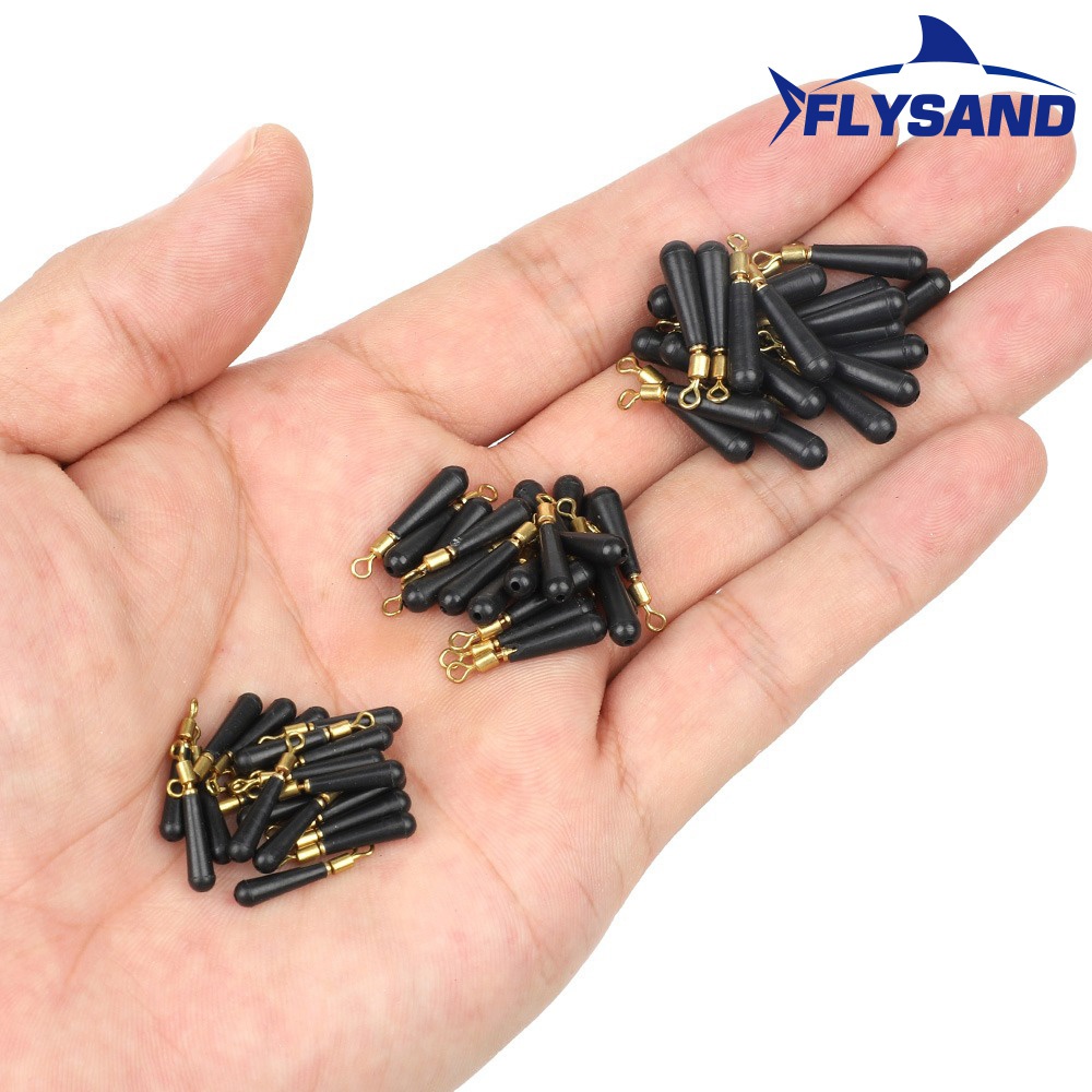 FLYSAND 50pcs/Box Drift Fishing Floats Seat Copper Head Rubber Bobber For Led Fishing Float Rotation Buoy Seat