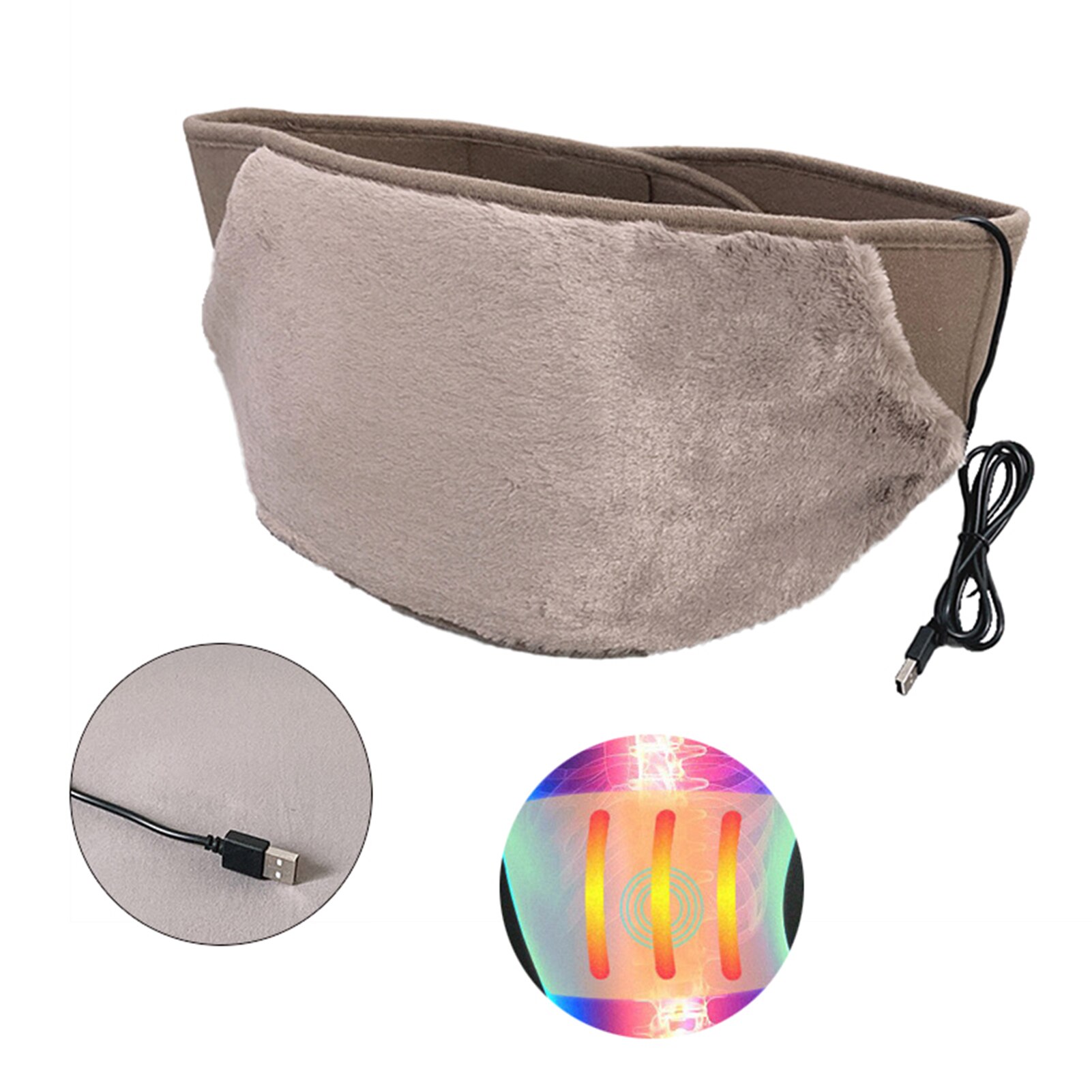 Heating Belt Adjustable Waist USB Electric Heating Magnetic Therapy For For Menstrual Cramp Lumbar Abdominal Leg Pain Relief