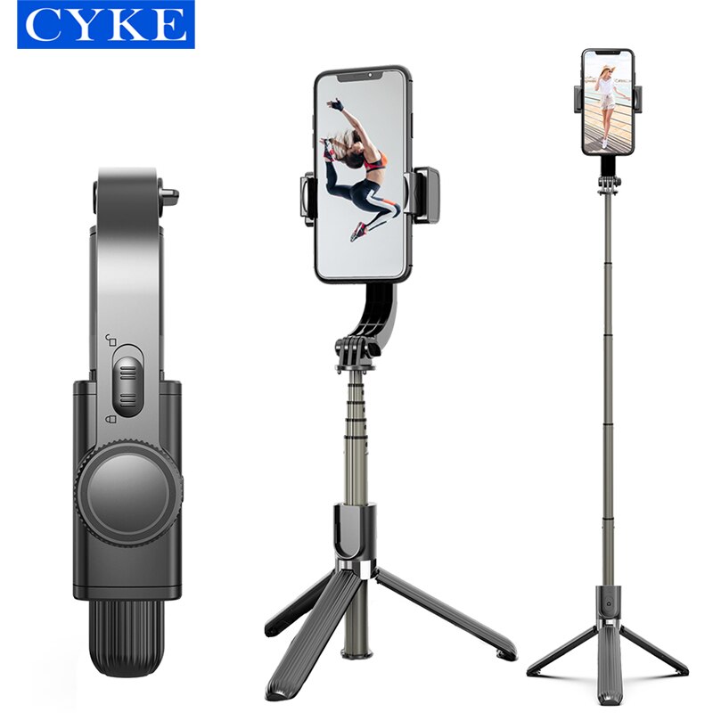 CYKE L08 Anti-shake Stabilizer Extendable Bluetooth Selfie Stick Mobile Phone Stand Lightweight Single-axis for phone gimbal