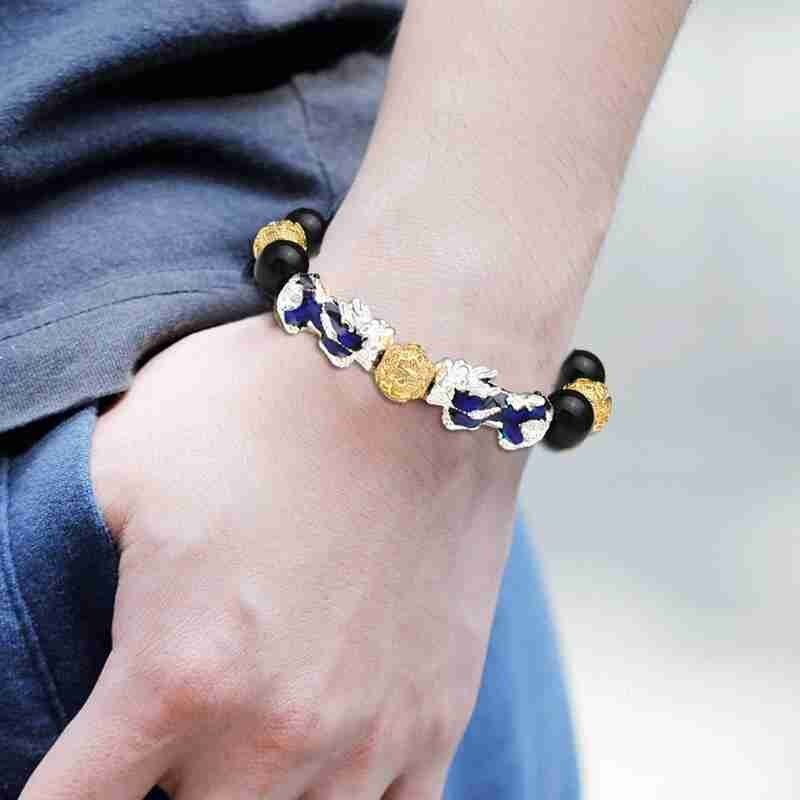 Feng Shui Nero Perle di Ossidiana pi Xiu Ricchezza Dei Monili Dei Monili Del Braccialetto Fortunato di colore di Natale L5T8