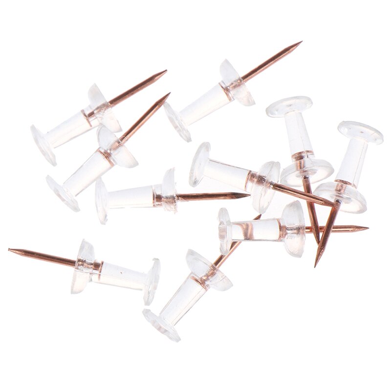 100Pcs Transparant Rose Gold Push Pins Thumb Punaise Board Pins Tekening Foto Muur Studs Kantoor Schoolbenodigdheden