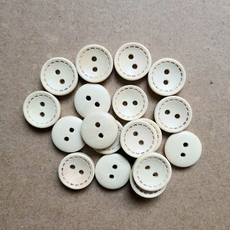 GOTOTOP Boutons de couture 20 Pcs Boutons en Bois 4 Trous Beaux Motifs