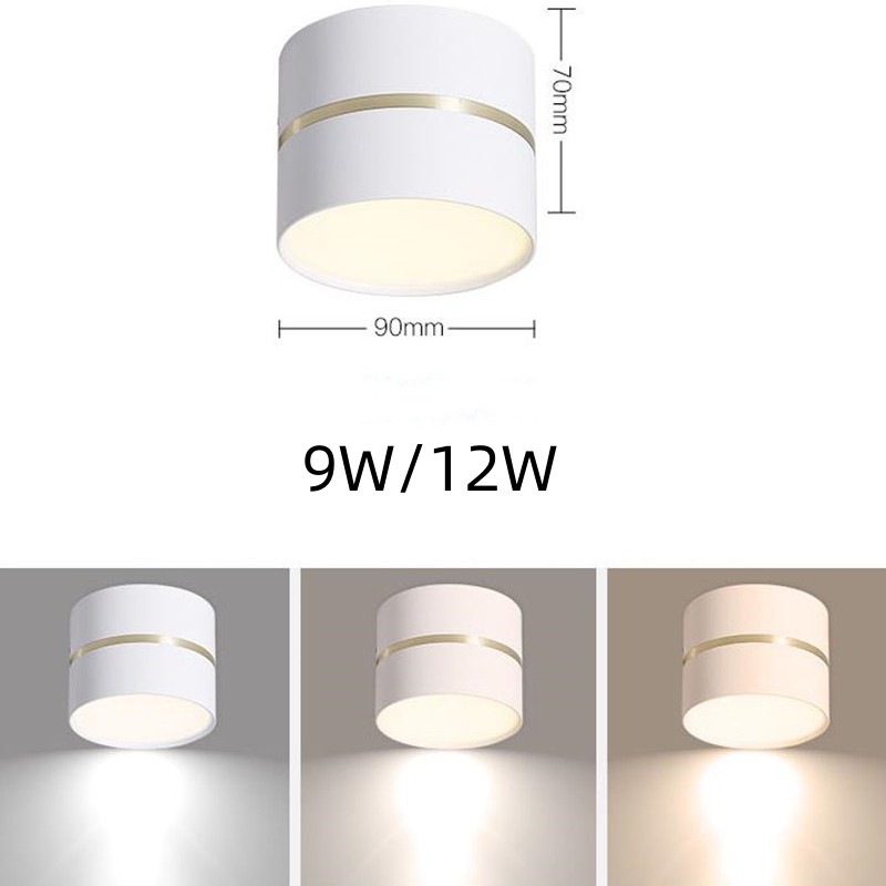Led-spotlights blændfri downlight 7w 9w 12w stue soveværelse gang butik påbygget downlight 220v loftslamper