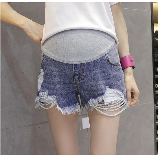 Frühling sommer mutterschaft kurzen hosen schwangerschaft shorts schwangere jeans mutterschaft shorts Herbst bauch denim hosen Lose M/L/ XL/XXL: Himmel Blau / XL