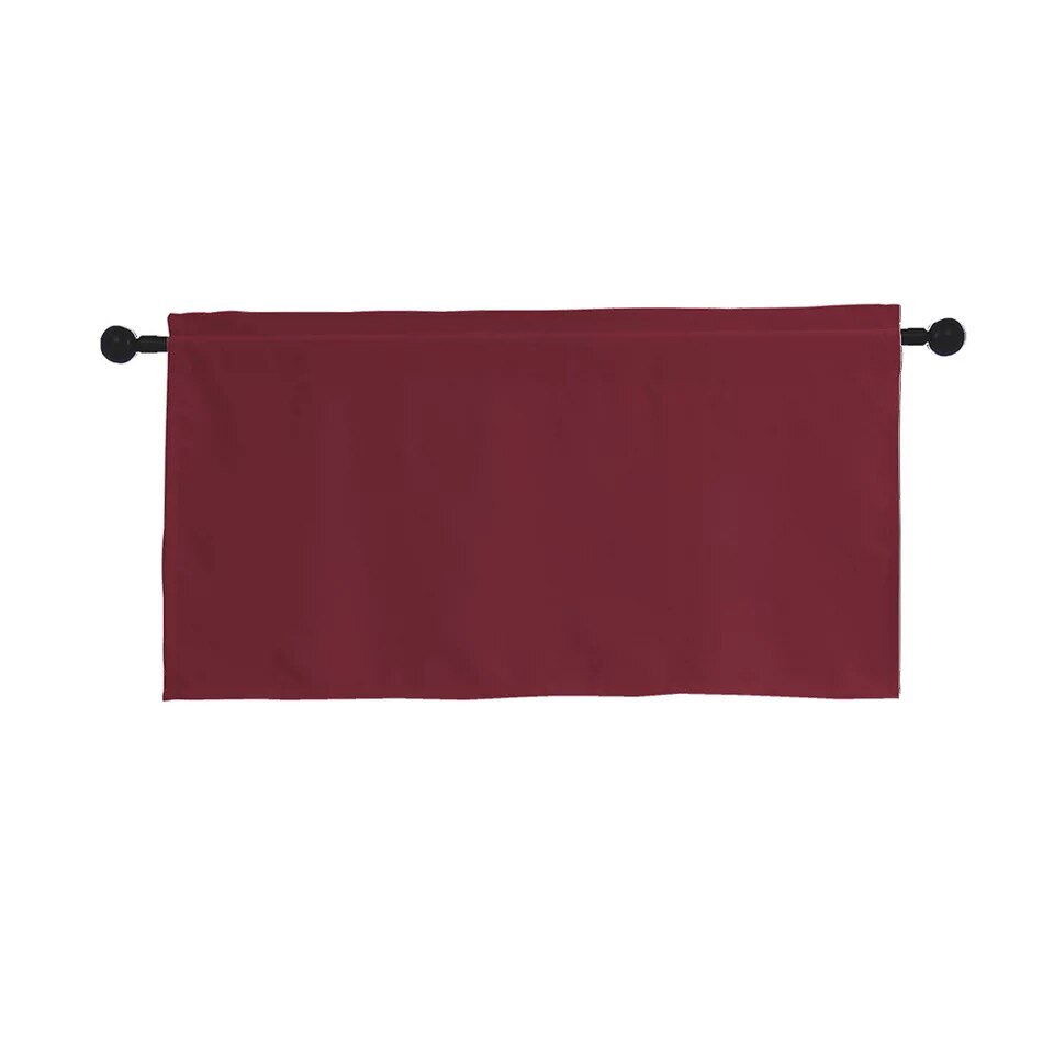 Rideau tête couleur unie tringle style américain ombrage | Petit rideau étude cuisine café rideau court, rideaux de cuisine: Bourgogne / 132x46cm