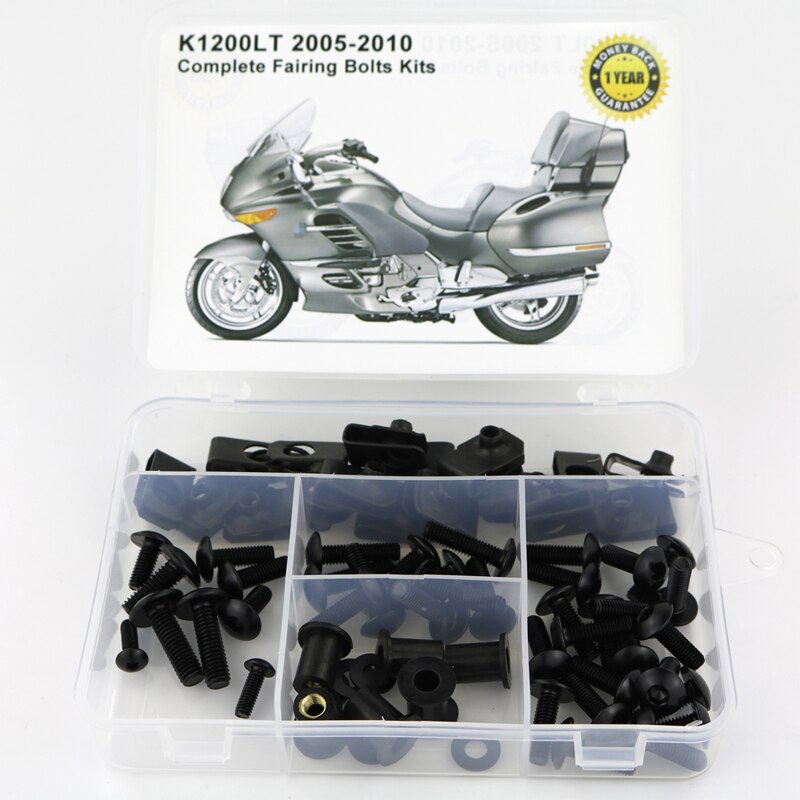 Kit complet de boulons de carénage pour BMW K1200LT 2005 2006 2007: Black