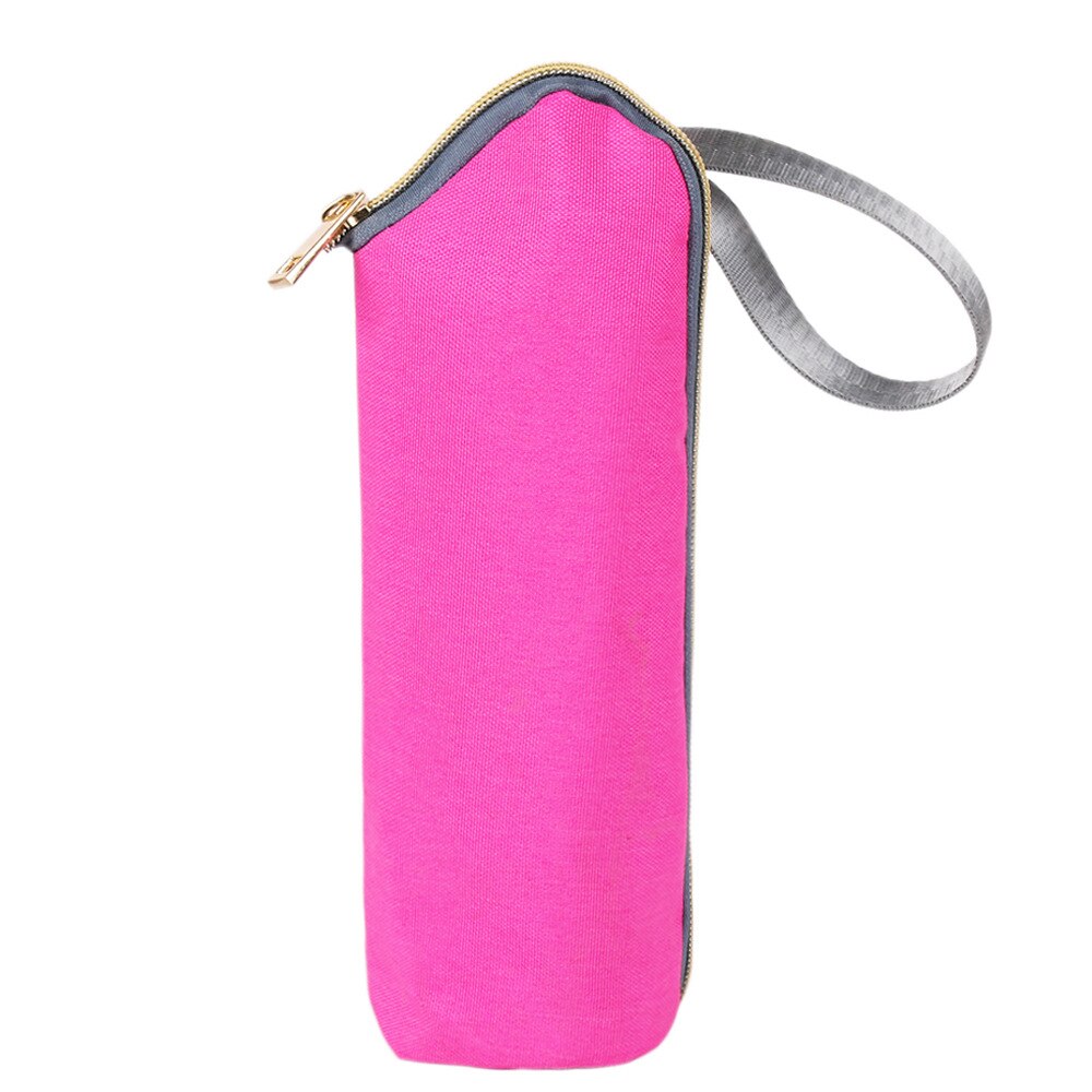 Baby kinderwagen hangende warmer tassen melk waterfles isolatie tas voor babyvoeding buiten thermosfles houder 2-6h: Rozerood
