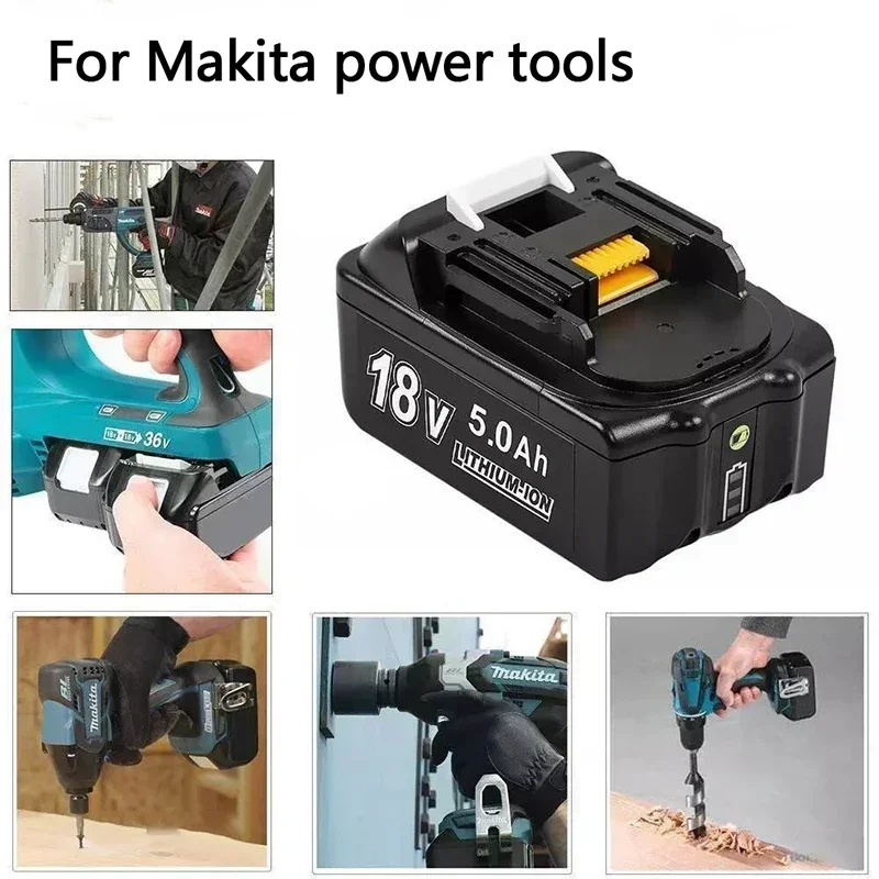 Makita 18v accu's, 6000 mah oplaadbare accu voor elektrisch gereedschap met led, li-ion vervangingsaccu lxt  bl1860b bl1860 bl1850