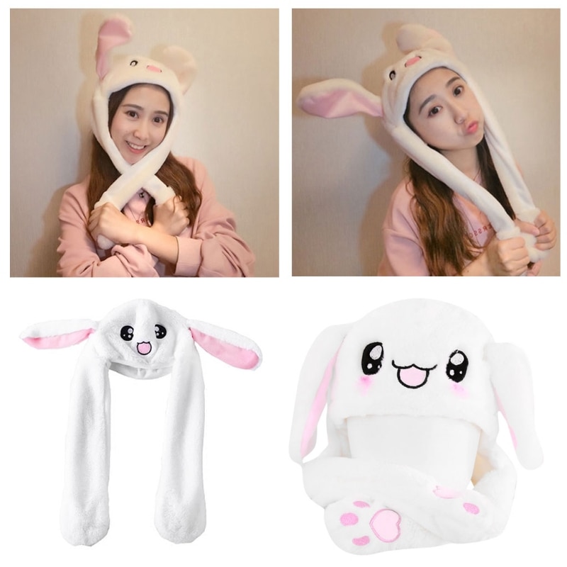 Nyhed magisk kaninhat med bevægende øre plyslegetøj børnelegetøj festbillede