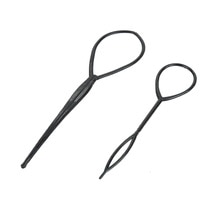 Populært 1 par 2 stk hår fletning maker hestehale creator plast loop styling værktøj sort topsy hestehale klip styling værktøj