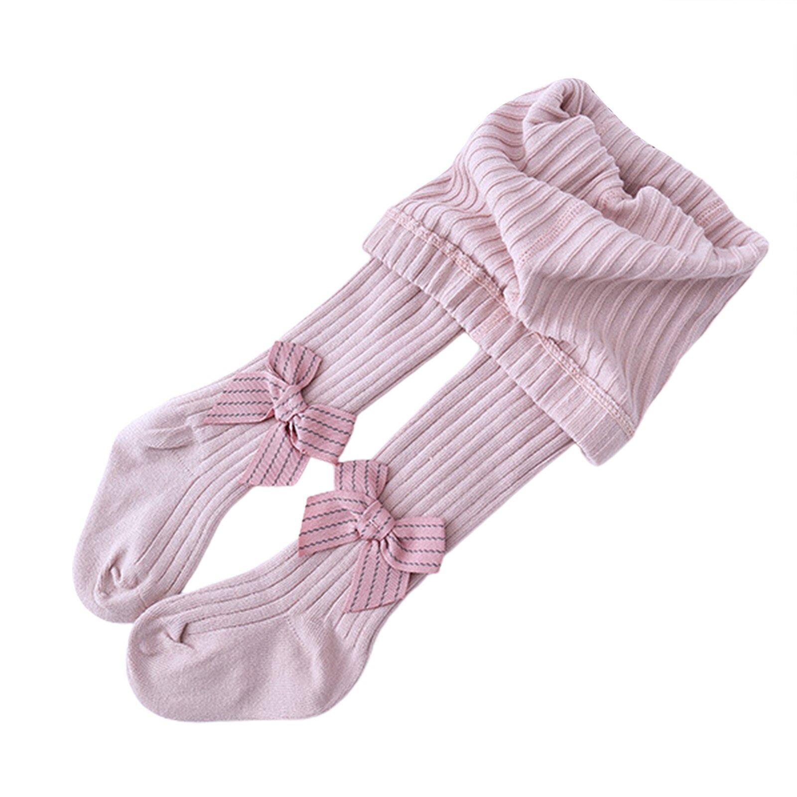 Collants côtelés à nœud papillon pour enfants filles de 0 à 24M, solides et élégants, à la