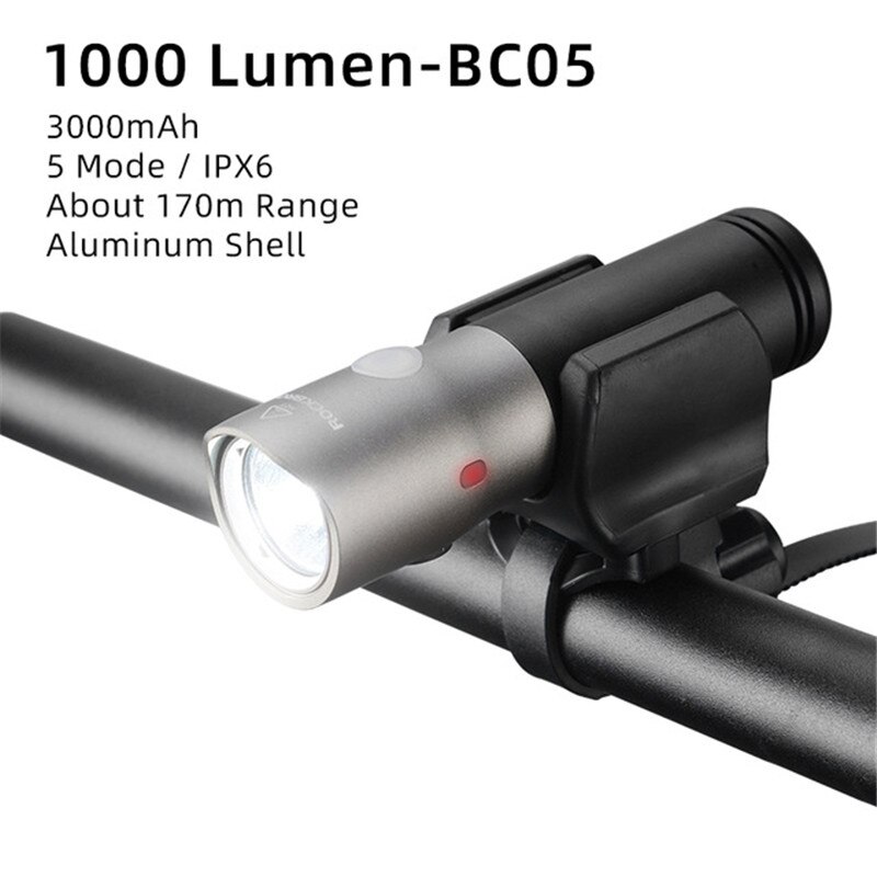 ROCKBROS LED Bike Light USB Oplaadbare Fiets Licht Regendicht Aluminium Ultralight Zaklamp 2000mAh MTB Voorlamp Koplamp
