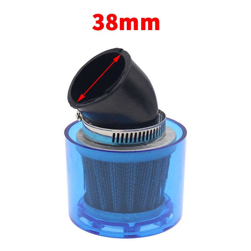 35/38/42/45/48-50/58-60mm Bend Elbow Neck Motorcycle Motorbike Air Filter Cleaner Fits 50cc-250cc ATV Pit Dirt Bike Splash Proof: Blue 38mm