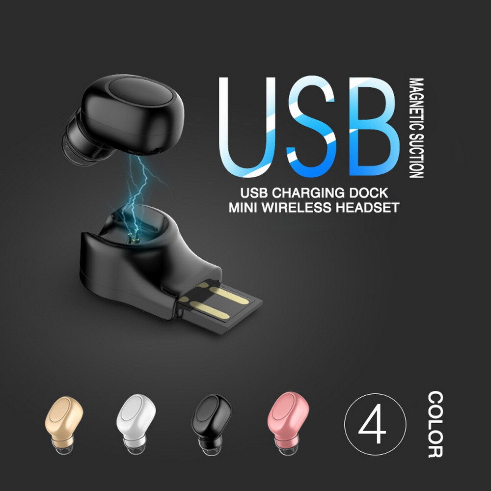 4,1 Chip Mini Bluetooth Kopfhörer Drahtlose Ohrhörer Bluetooth Kopfhörer mit Mic Ohr haken Unsichtbare Kopfhörer USB Ladegerät Dock