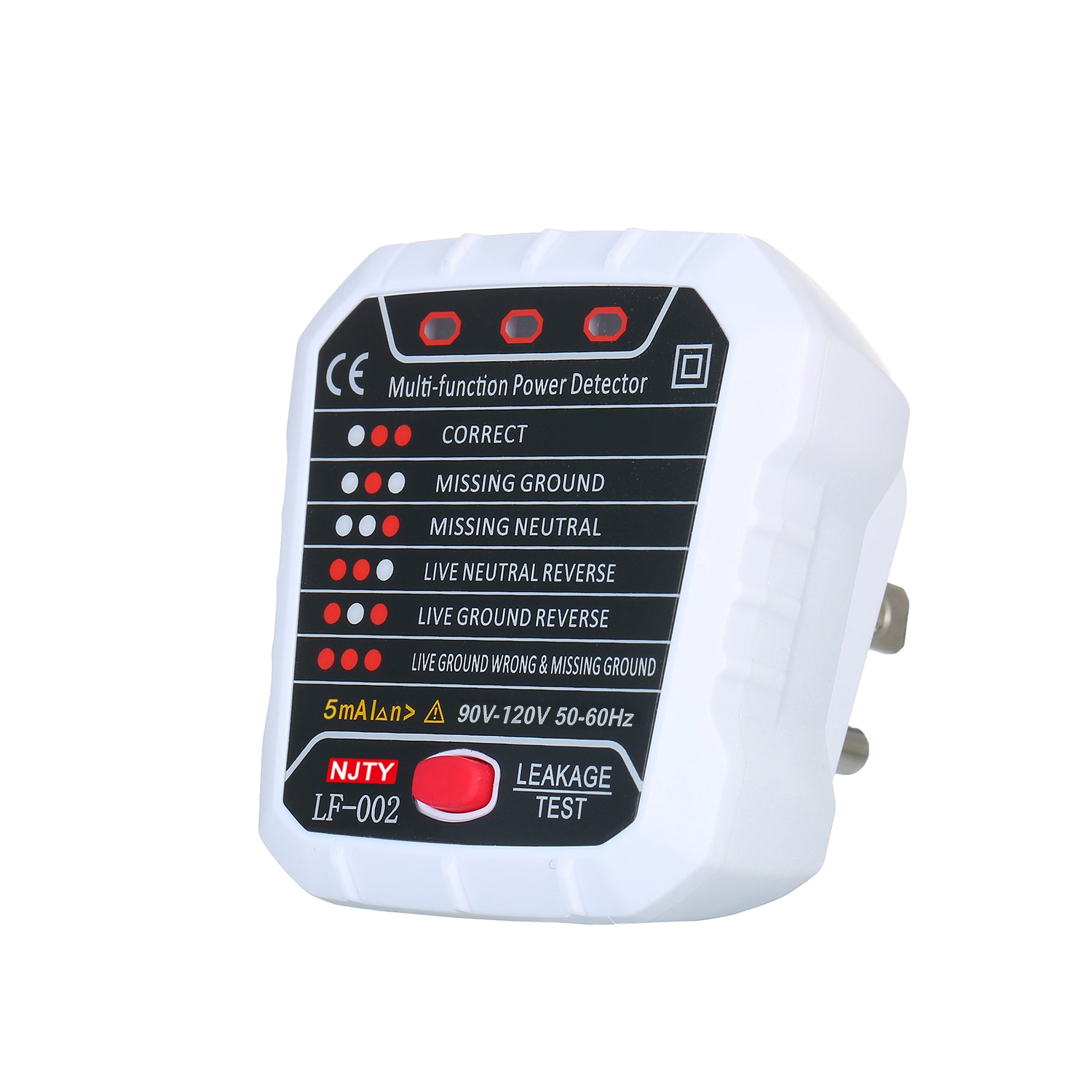 Voor njty elektrische stopcontact tester live aarddraad testen polariteitsdetector muur us stekker stroomonderbreker zoeker elektrische lektest