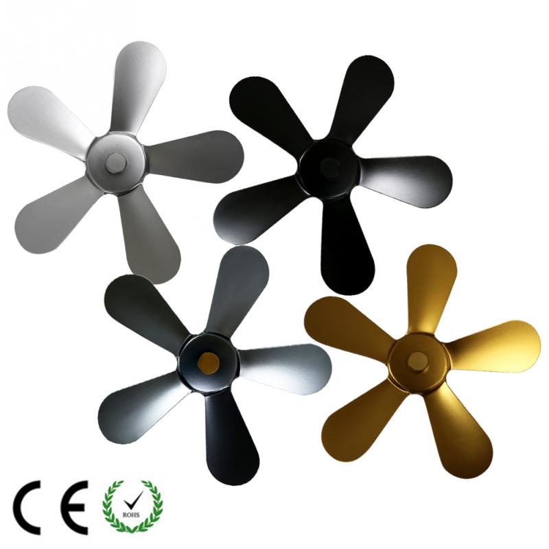 Efficient Warm 5 Blades Fireplace Fan Living Room Heat Powered Energy-Saving Winter Burner Wood Stove Low Noise Modern Household