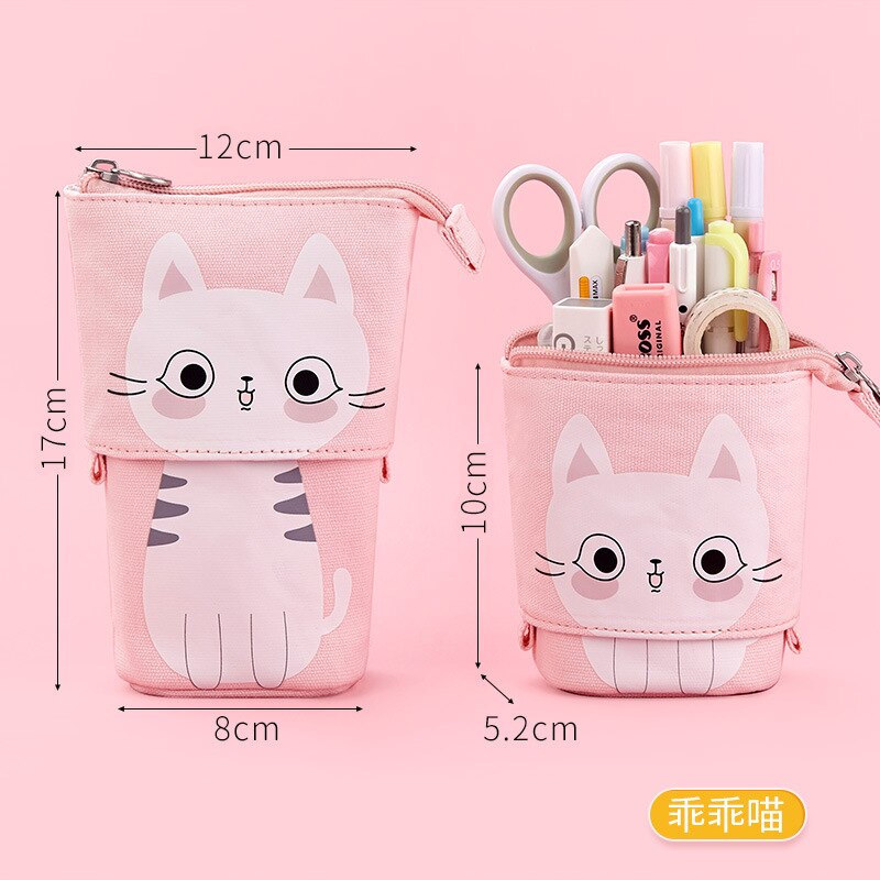 Cute Unicorn Pencil Case School Pencil Case for Girls Boys Penal Pen Box Cat Telescopic Stationery Bag Kit Large Pouch Supplies: Style 08