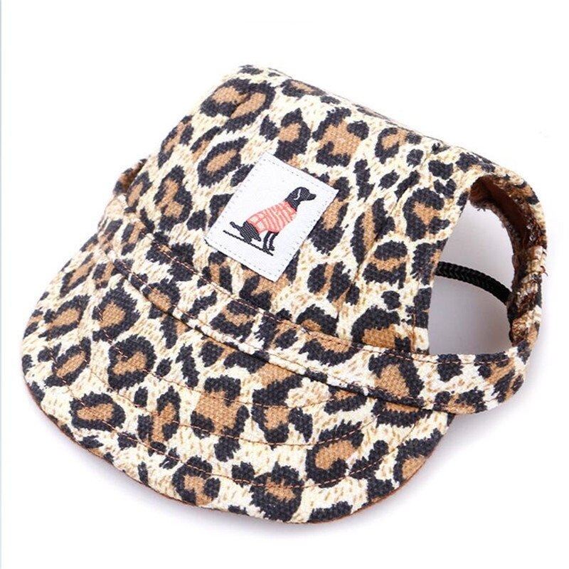 Gestreepte Camouflage Bloemen Hond Cap Pet Accessoires Kat Puppy Decoratie Honden Hoed Voor Hond Piek Cap S/M 8 ontwerpen Pet Caps: Leopard / M