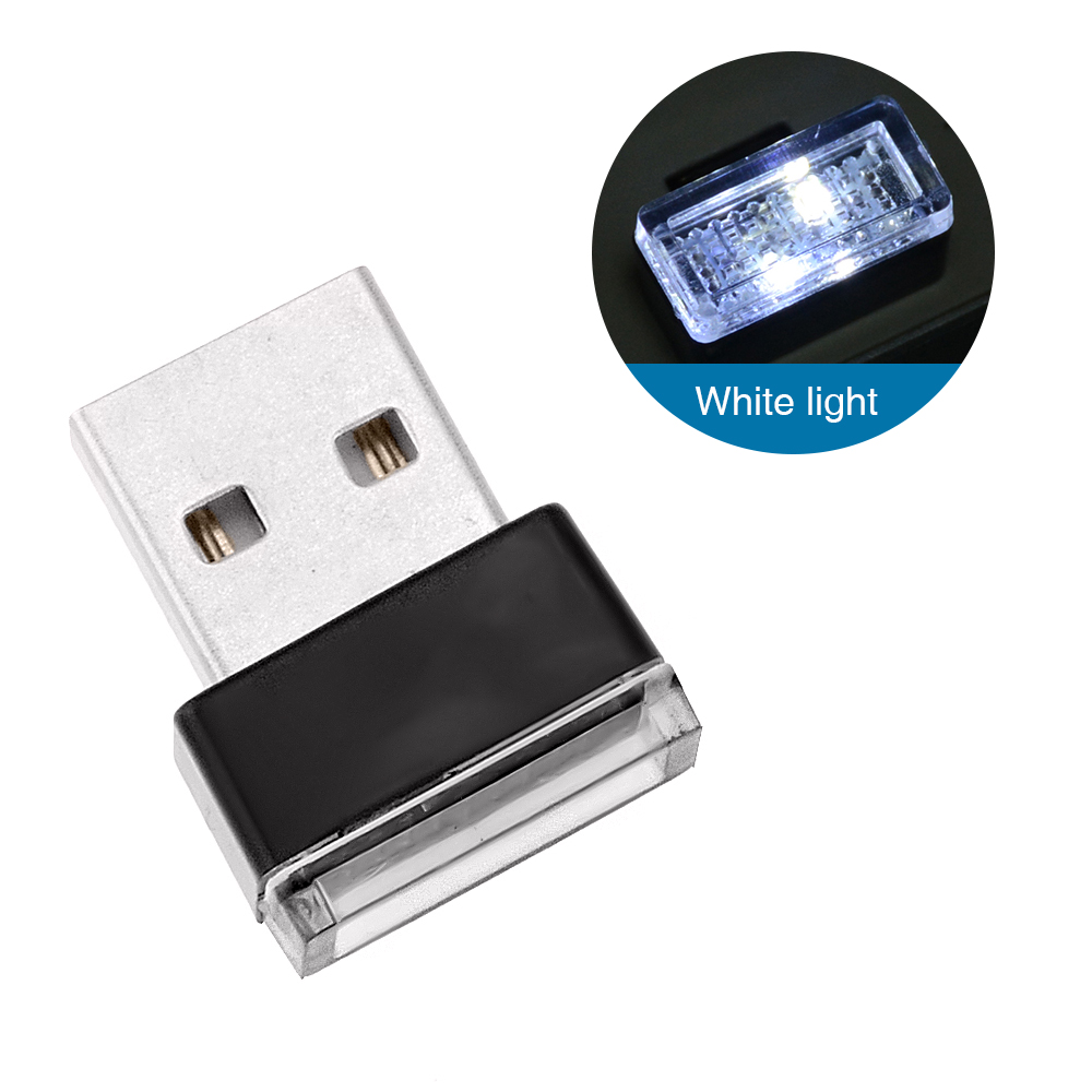 Mini usb lys led modellering bil ambient light neon interiør lys bil smykker  (7 typer lyse farger)
