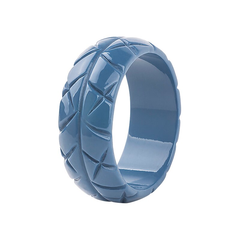 Trendy żywica mankiet grawerowane bransoletki bransoletki kobiety nowa moda akrylowe okrągłe szeroka bransoletka kobiet urok biżuteria ślubna dziewczyny: blue-1