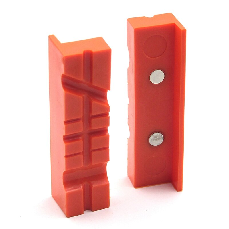 2 st magnetisk bänk skruvstäd käftdyna flerspår fräs skruvstäd hållare grepp bänk skruvstäd tillbehör beskyddare: 2