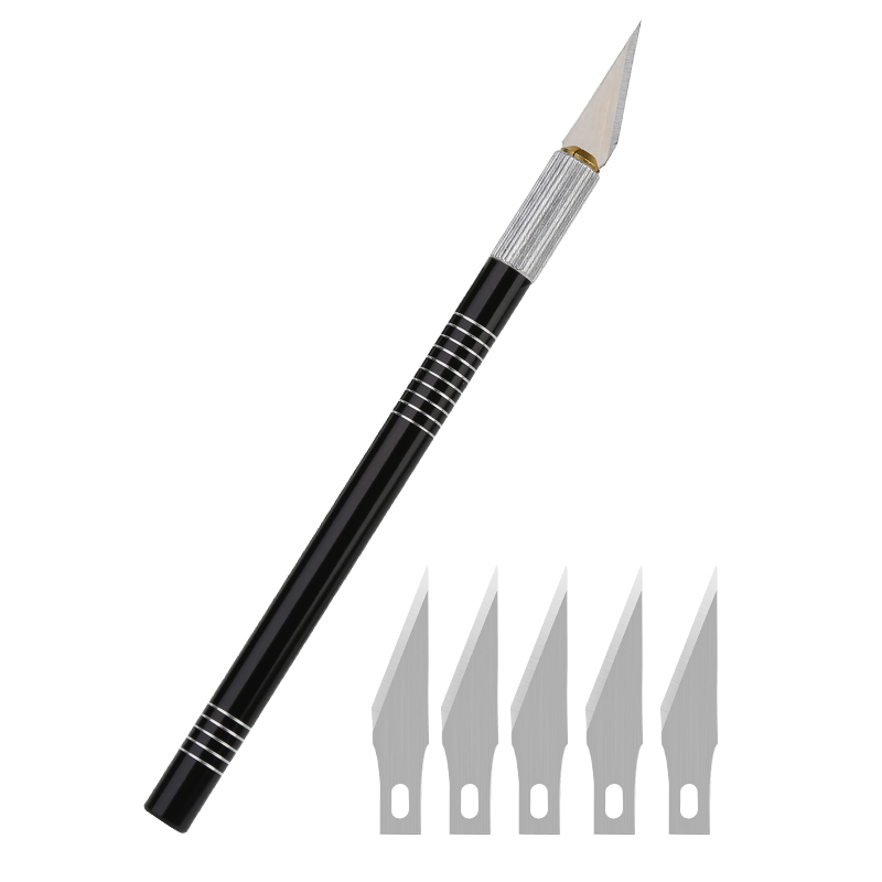 1PC Multi-color Metal Handle Non-Slip Carving Knife With 3Pcs Blade Leather Engraving Knife Set For DIY Repair Hand Tools: Type9